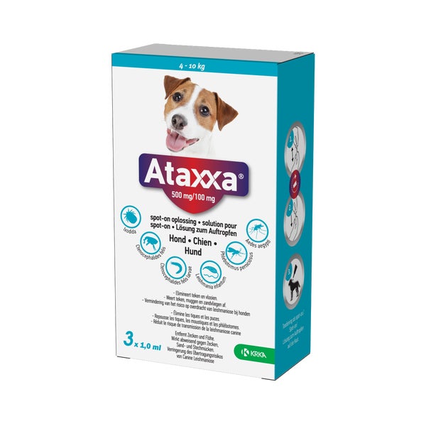 Ataxxa 500 mg/100 mg Lsg. z. A. für Hunde von 4 kg - 10 kg 3 St