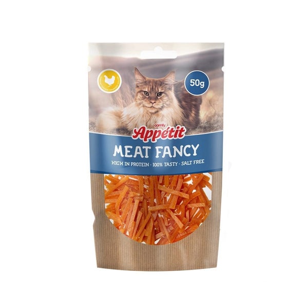 COMFY Appetit Maet Fancy Paski Kurczak wysokobiałkowy przysmak dla kotów 0,05 kg