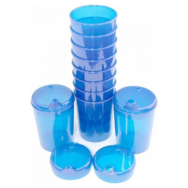 Medi-Inn Schnabelbecher Set 10 Unterteile + 20 Deckel 250 ml blau 1 St