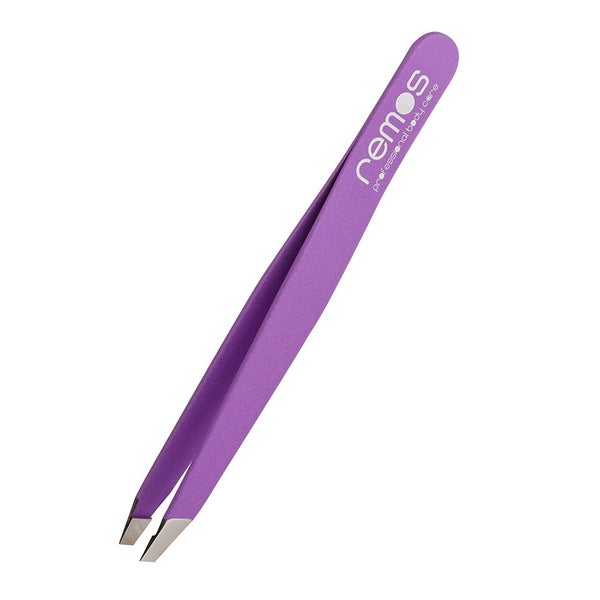 Augenbrauenpinzette schräg Edelstahl 9 cm violett 1 St