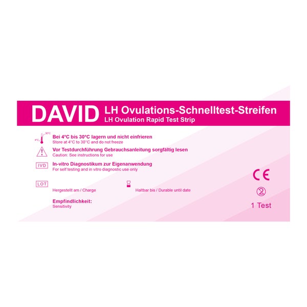100 x David Ovulationstest Streifen 20 miu/ml LH Schnelltest 100 St