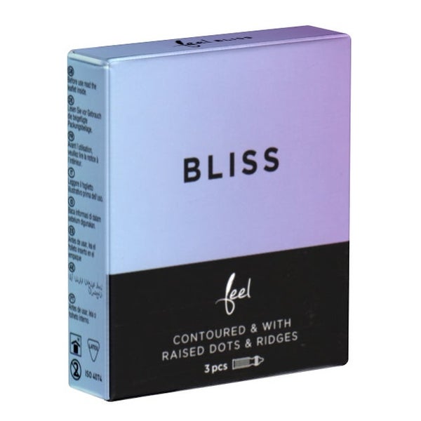 „Bliss“ Kondome: 3 Stück, genoppt und gerippt, 53 mm Breite (3 Kondome) 3 St