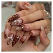 Falsche Nägel Mandelform 3D Blumen Set 24 Frauen Stil 5 1 St