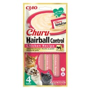 INABA Churu Hairball Chicken 4x14 g ein abschwellendes Leckerli mit Huhn 0,056 kg