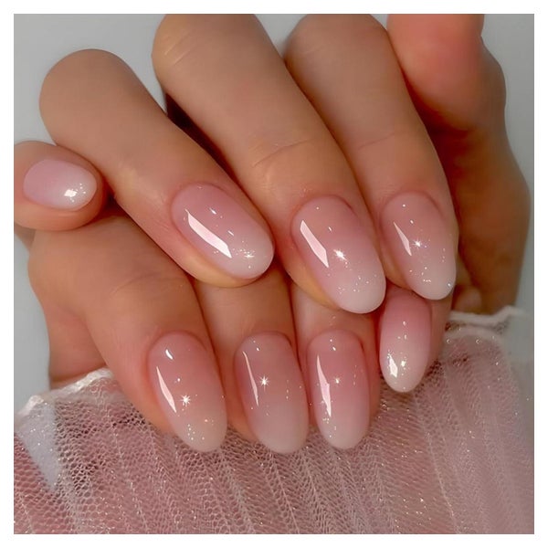Künstliche Nägel 24 Mandel Milchig Pink French 11white&amp;s 1 St