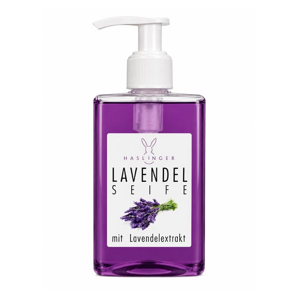 Haslinger Flüssigseife Lavendel – Milde Handseife mit Lavendelöl im Spender 250 ml