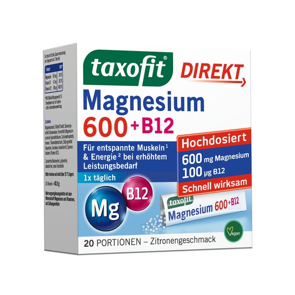 Taxofit Magnesium 600+b12 Direkt Granulat 20 St
