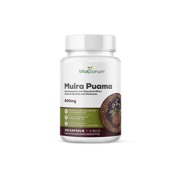VitaSanum®- Muira Puama (Ptychopetalum olacoides) 600 mg 100 Kapseln 100 St