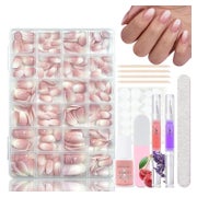 Künstliche Nägel Kurz Almond Rosa Gradient Mandel 1 ml (1er 1 St