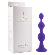 Lila Silikon-Analdildo mit Kugeln und Saugfuß, 19.5cm (1 Stück) 1 St