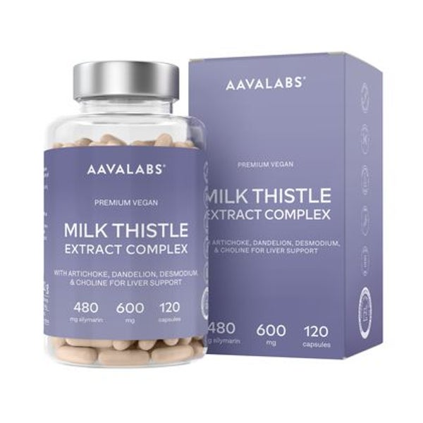 Aavalabs Mariendistel 600 mg, 80 % Silymarin + Artischocke 120 St