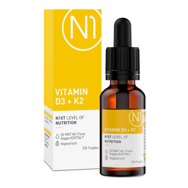 N1 Vitamin D3 K2 Tropfen – Vitamin D3K2 Öl, Vitamin D3 K2 hochdosiert 20 ml