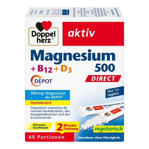 Doppelherz Magnesium 500 + B12 + D3 DEPOT DIRECT 60 St