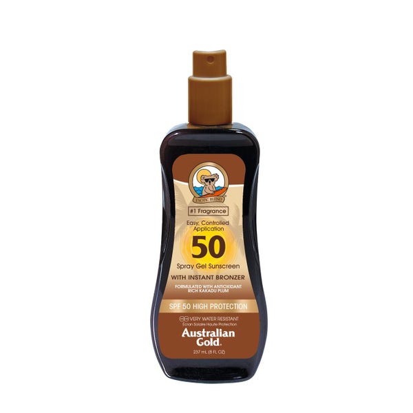 SPF 50 Spray Gel Sunscreen with Instant Bronzer