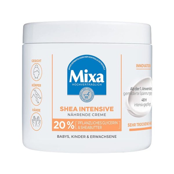 Mixa Intensive Nährende Creme mit 20% pflanzlichem Glycerin und Sheabutter für sehr trockene Haut 400 ml