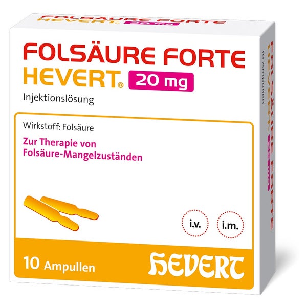 Folsäure Forte Hevert 20 mg 10X2 ml