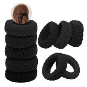 10er Pack Schwarze Dickes Baumwolle Haargummis - Nahtlose El 1 St