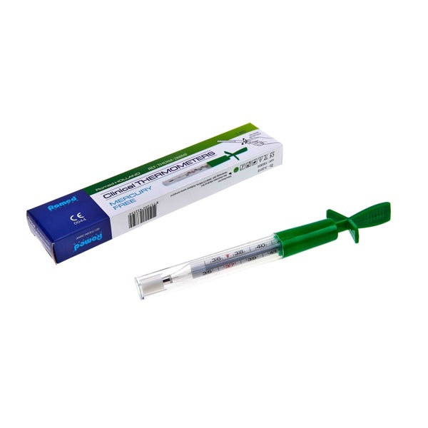 Romed klassisches Fieberthermometer analog ohne Quecksilber 12 St
