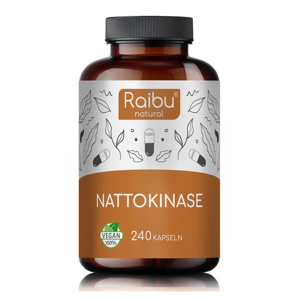 Nattokinase Kapseln Hochdosiert 20.000 FU/g | 240 st - RAIBU 300 St