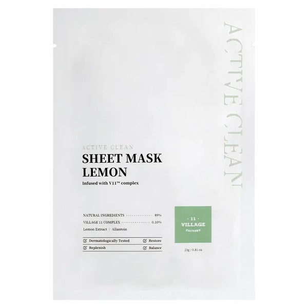 VILLAGE 11 FACTORY Active Clean Sheet Mask Lemon 23 g