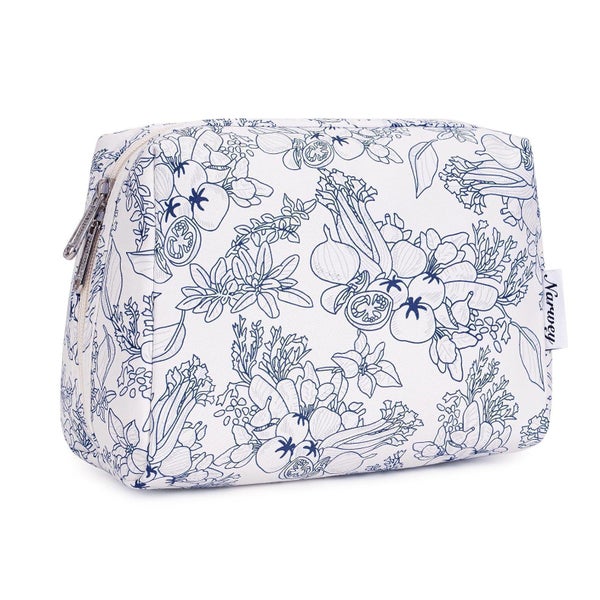 Makeuptasche Damen Schminktasche Kulturbeutel Dunkelblaue Bl 1 St