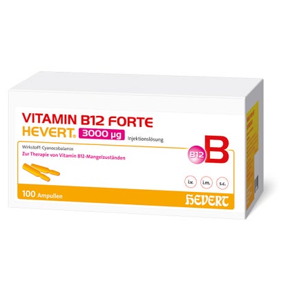 hevert b12 injection vitamin forte VITAMIN B12 FORTE Hevert injekt Inj.-Lsg.Amp. 100X2 ml Active substance Vitamin B12 Forte Hevert 3000