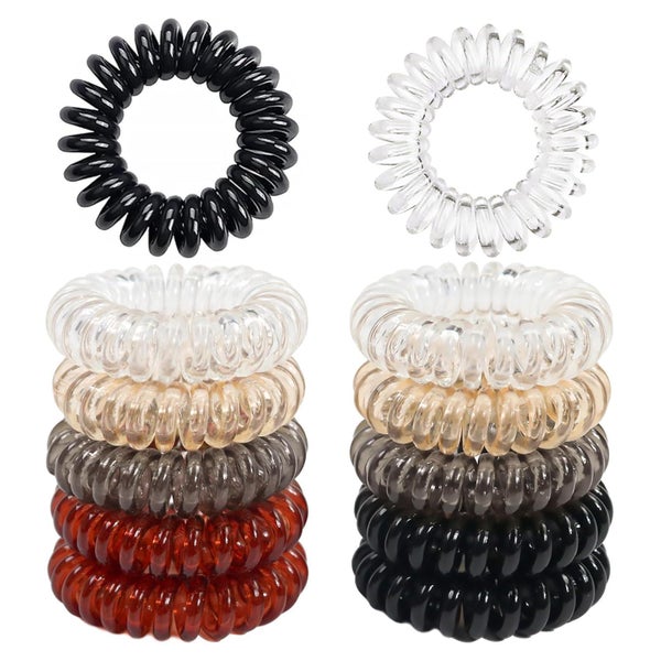 12 Stk. Elastische Spiral Haargummis Damen Mädchen Haarband 1 St