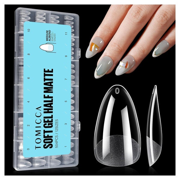 Nagelspitzen 504 Stück Gelspitzen Tips 12 Größen Mittel Mand 1 St