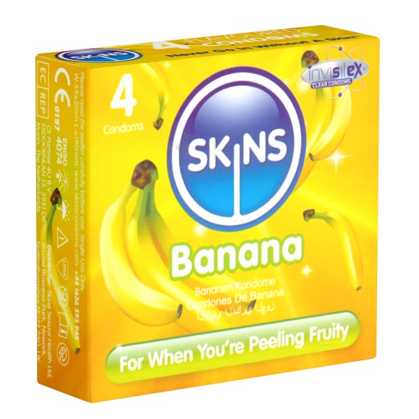 Banana Kondome 4 Stück – fruchtig duftend & sicher (4 Kondome) 4 St