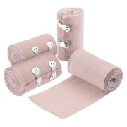 Healifty Elastische Bandage Wrap Set 4 Rollen 8 Clips Knie H 1 St