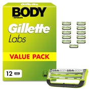Gillette Labs Body & Intimate Rasierklingen, 12 Original Ersatzklingen 1 St