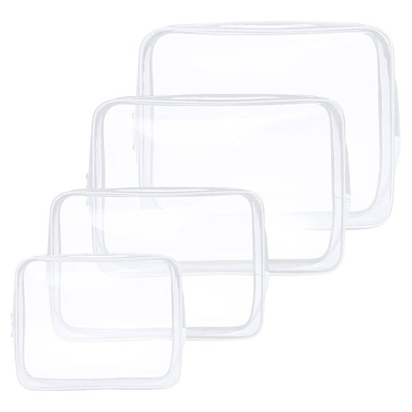 Aucuu Kulturtasche 4 Stück Transparent PVC Reise Make-up TSA 1 St
