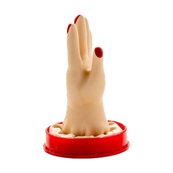 Scherzkondom «Hand»: Humorvolles Design, handbemalt (1 Stück) 1 St
