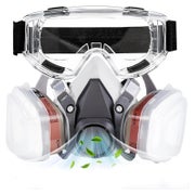 Atemschutzmaske Halbmaske Filter Schutzbrille Staub Weiß 1 St