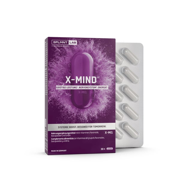 SPLMNT LAB X-MIND mit Uridin, Bacopa, Pantothensäure, Ginkgo & B-Vitaminen 30 St