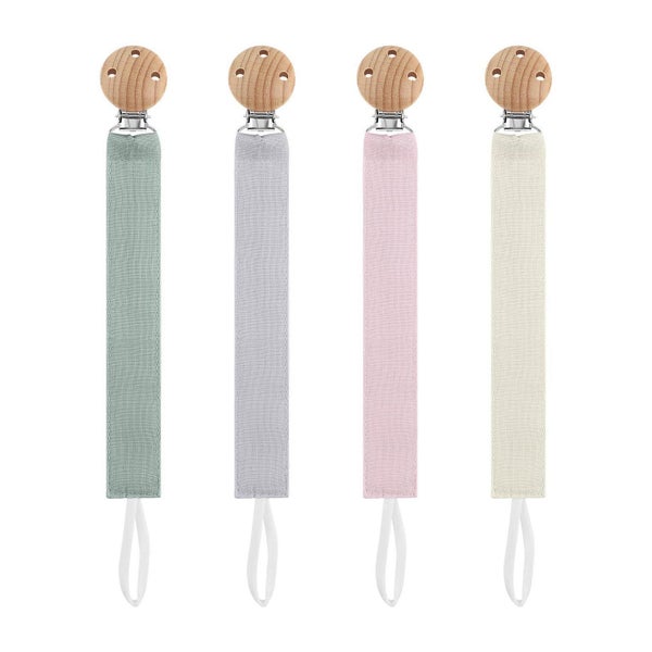 Scherkette 4er Pack Stoff Buchenholzclip mit Namen Jungen Mä 1 St