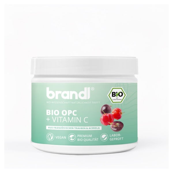 brandl® Bio OPC Traubenkernextrakt Kapseln hochdosiert mit Acerola Vitamin C | Unabhängig laborgeprüft 240 St