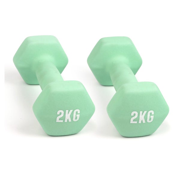 Myga Sechseckige Kurzhanteln (Paar) - 2kg - Mint Grün 2 St