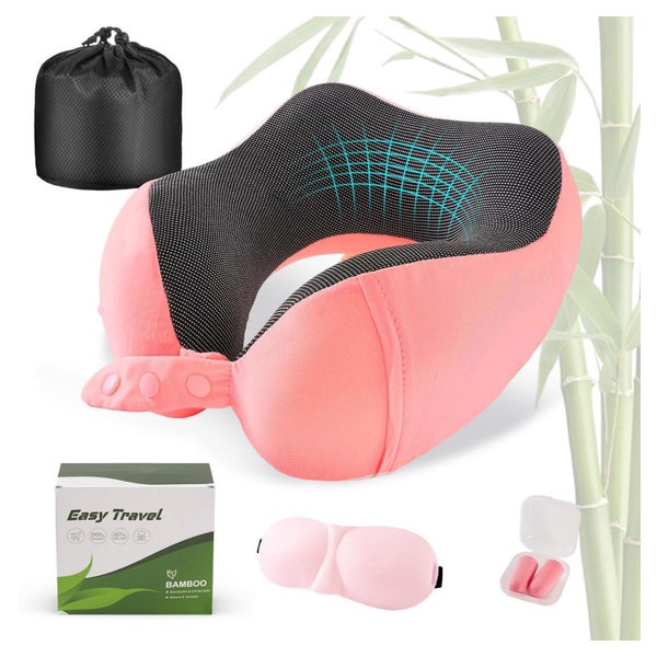 Nackenkissen Memory Foam Reisekissen verstellbar 1 St