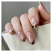 Falsche Nägel 24 Stück Press On Acryl Almond Pink design-4 1 St