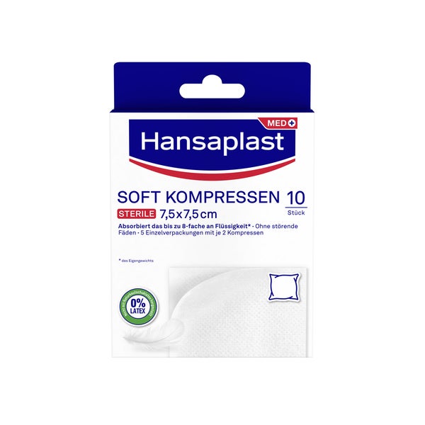 Hansaplast Soft Kompressen Steril 7.5x7.5cm 5X2 St
