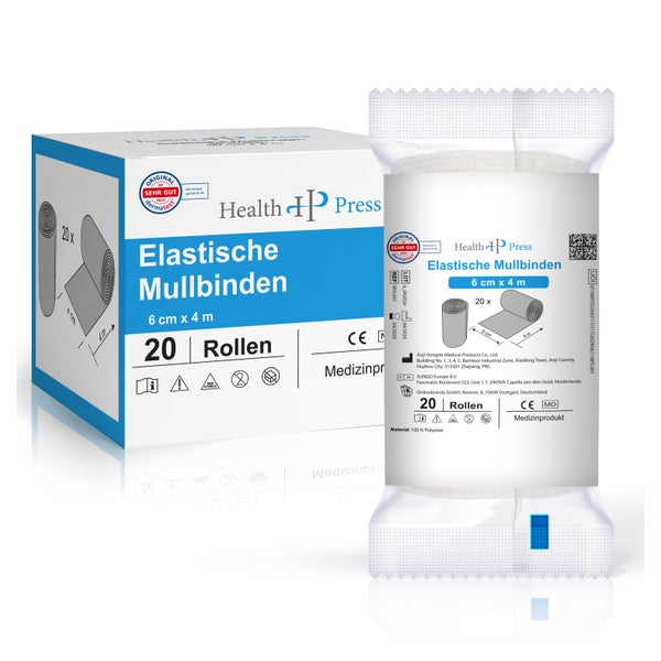 Health Press® Mullbinden Elastisch 6cm x 4m 20 St 20 St