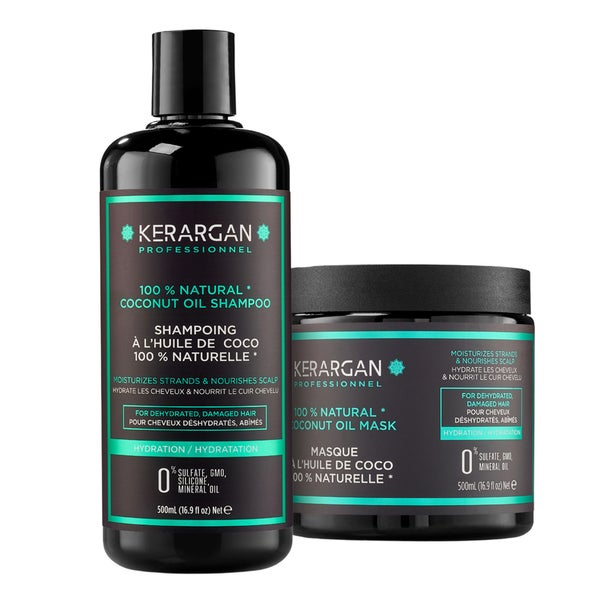 Kerargan - Feuchtigkeits-Duo Shampoo & Haarmaske mit Kokosöl 1000 ml