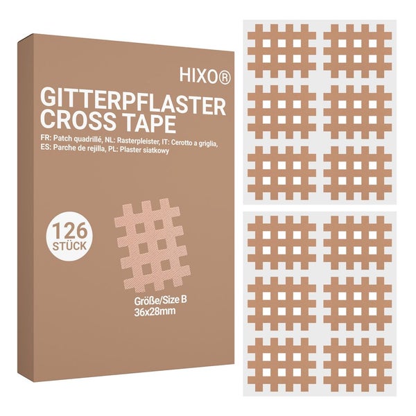 HIXO Gitterpflaster Gittertape Crosstape Akupunktur Pflaster Größe B 126 St