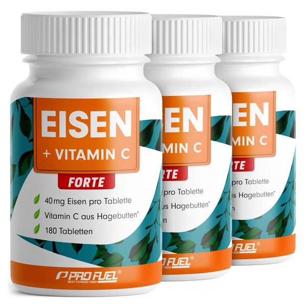 ProFuel - EISEN Tabletten 40mg + Vit. C - 3x 180 Tabletten 540 St