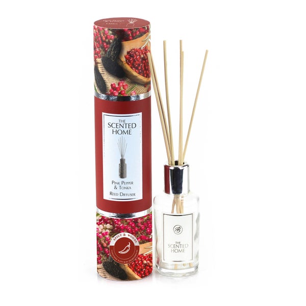 The Scented Home Raumduft Pink Pepper & Tonka Duftdiffuser mit Rattanstäbchen 150 ml