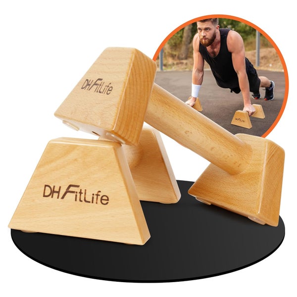 DH FitLife 2er-Set Liegestützgriffe aus Holz 1 Set