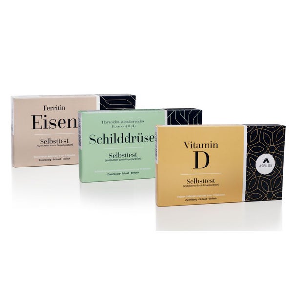 Medizinisches Selbsttest Bundle (Vitamin D + Schilddrüse + Eisen) 3 St