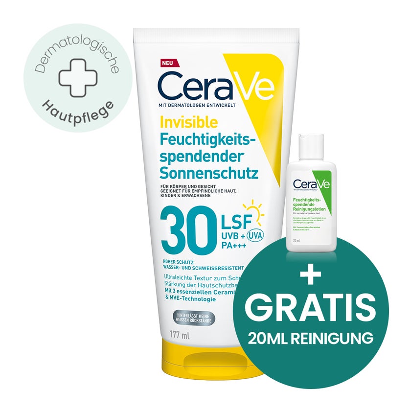 CeraVe Invisible Feuchtigkeitspendender Sonnenschutz LSF30 177 ml