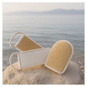 Croll & Denecke Massage Duo-Gurt & Handschuh – Natürliches Peeling trifft sanfte Reinigung 2 St